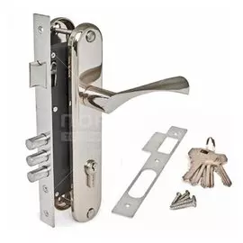 Замок врезной Apecs, 2223/60-CR, 15580, ручка в комплекте, цилиндровый, хром