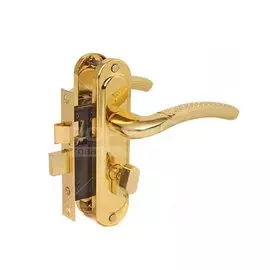 Замок врезной Avers, 0827/60-C-G, 17214, ручка в комплекте, цилиндровый, золотой