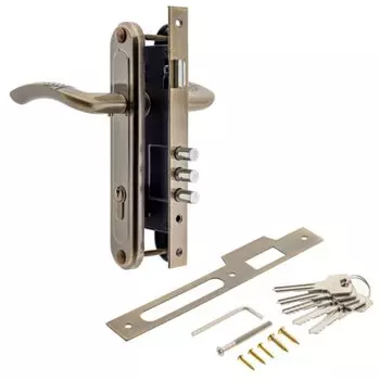 Замок врезной Avers, 2226/70-AB, 28092, ручка в комплекте, цилиндровый, бронза