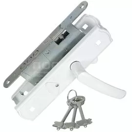 Замок врезной Avers, ЗВ9-4-1-4, 20748, ручка в комплекте, сувальдный, белый