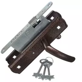 Замок врезной Avers, ЗВ9-4-1-4, 20749, ручка в комплекте, сувальдный, медный