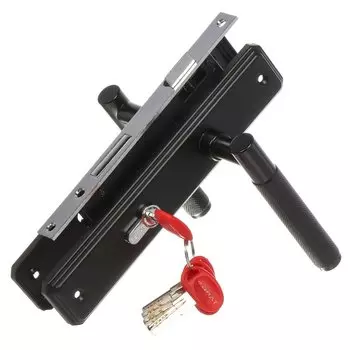 Замок врезной Булат, ЗВ4-1.70.02.02 Ферона, 15 408, ручка в комплекте, цилиндровый, 5 ключей, черный