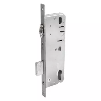 Замок врезной Булат, ЗВ 5-1.45.00.16.08, 15883, без ручки, цилиндровый, для узкопрофильных дверей, с роликовой защитой