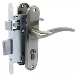 Замок врезной Аллюр, ЗВ 4-132 АВ, 12 703, ручка в комплекте, цилиндровый, старая бронза