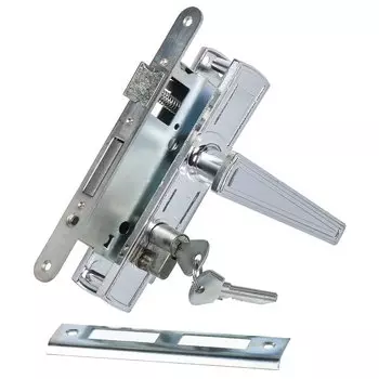 Замок врезной цилиндровый, Птимаш, ЗВ4-3.01 (ЗВ4), 13 872, ручка в комплекте, цилиндровый, блистер, хром