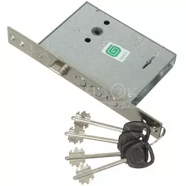 Замок врезной Гардиан, 30.11-4кл, без ручки, сувальдный, для металлических дверей, хром