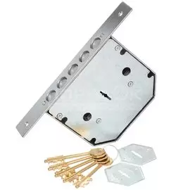 Замок врезной КЛАСС - GSSM-002, 19097, без ручки, сувальдный, хром