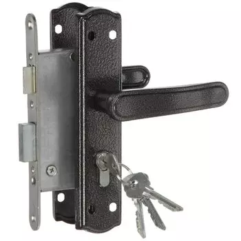 Замок врезной Омега, ЗВ4-3-03-01, 00-00004961, ручка в комплекте, цилиндровый, универсальный, серебро