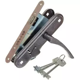 Замок врезной Омега, ЗВ9.1-01, БП-00011734, ручка в комплекте, сувальдный, серебряный