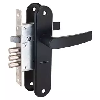 Замок врезной Просам, ЗВ 9-8/13, 76 704, 4421, ручка в комплекте, сувальдный, черный