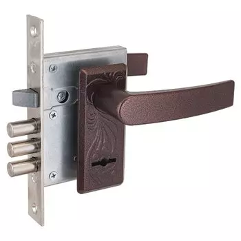 Замок врезной Просам, ЗВ 9-8/13, 84 301, НР-002 Ш 74500, ручка в комплекте, сувальдный, 4417, антик медь