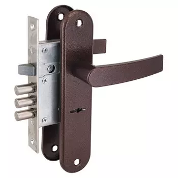 Замок врезной Просам, ЗВ 9-8/13, 84 301, 4420, ручка в комплекте, сувальдный, медь