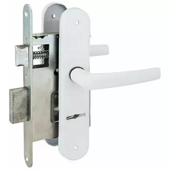 Замок врезной Птимаш, ЗВ9-4.08 (ЗВ9), 10 763, ручка в комплекте, сувальдный, универсальный, белый