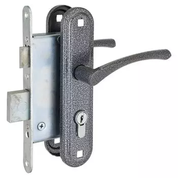 Замок врезной Стандарт, ЗВ4-3.07С, 7426, ручка в комплекте, серебро