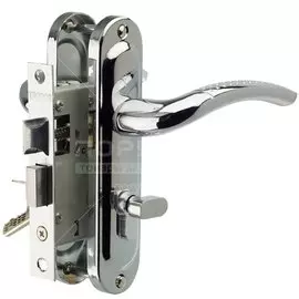 Замок врезной Trodos, 50/106-ЦМВ70 CP, 202054, ручка в комплекте, цилиндровый, хром