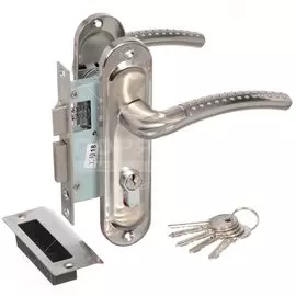 Замок врезной Trodos, 50/106-ЦМВ70 SN, 202055, ручка в комплекте, цилиндровый, никель