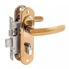 Замок врезной Зенит, Абсолют ЗВ 4-50.02, БП-00013879, ручка в комплекте, золото-лак