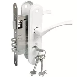 Замок врезной Зенит, ЗВ9-4.2, 00-00000579, ручка в комплекте, сувальдный, белый