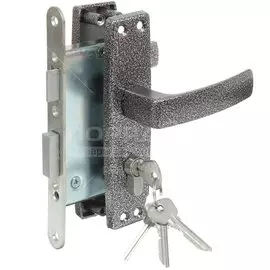 Замок врезной Зенит, ЗВ4-3.04, 00-00000516, ручка в комплекте, цилиндровый, серебряный