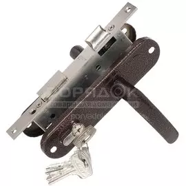 Замок врезной Зенит, ЗВ7-70.4-02, БП-00009840, ручка в комплекте, цилиндровый, медь