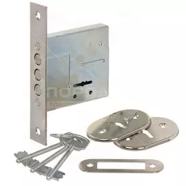 Замок врезной Зенит, ЗВ8-6.4, БП-00012425, без ручки, цилиндровый, хром