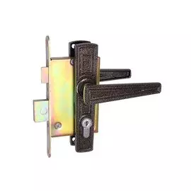 Замок врезной Зенит, ЗВ4-3.01, 00-00000452, ручка в комплекте, цилиндровый, медный