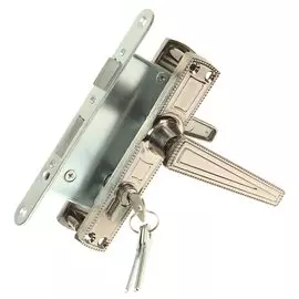 Замок врезной Зенит, ЗВ4-3.01, 00-00000455, ручка в комплекте, цилиндровый, титан