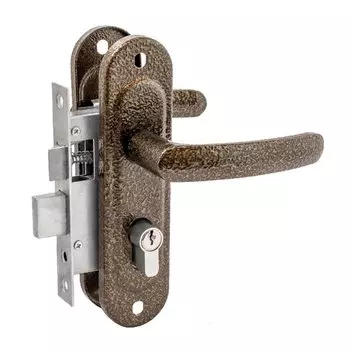 Замок врезной Зенит, ЗВ4-50.02, БП-00012838, ручка в комплекте, цилиндровый, бронза