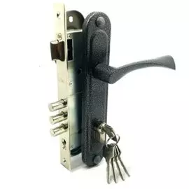 Замок врезной Зенит, ЗВ4-85.3-02, БП-00011218, ручка в комплекте, цилиндровый, серебряный