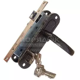 Замок врезной Зенит, ЗВ7-70.4-02, БП-00009969, ручка в комплекте, цилиндровый, бронзовый