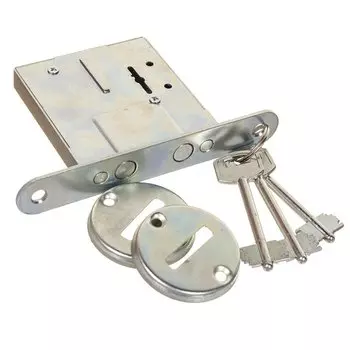 Замок врезной Зенит, ЗВ8-42Р, 00-00000416, без ручки, сувальдный, серебро