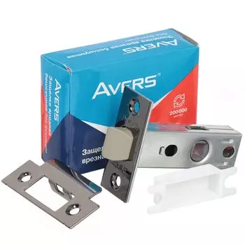 Защелка врезная, Avers, 5400-P-BN, 25345, язычок пластиковый, без ручек, черный никель