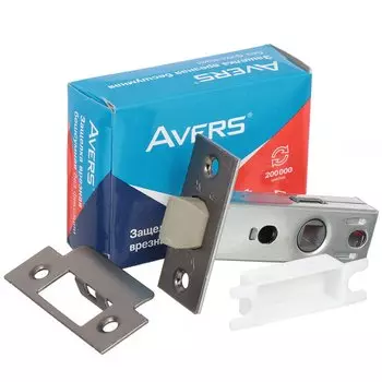 Защелка врезная, Avers, 5400-P-GRF, 25346, язычок пластиковый, без ручек, графит
