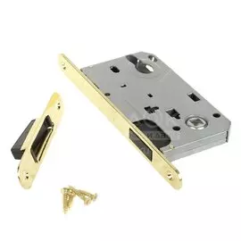 Замок врезной Apecs, 5300-M-G, 15736, магнит, со смещенным ригелем, без ручек и сердцевины, золото