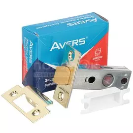 Защелка врезная, Avers, 5400-P-G, 21098, язычок пластиковый, без ручек, золото