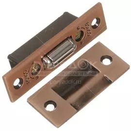 Защелка врезная, Trodos, 206010, ролик, под цилиндр, медная