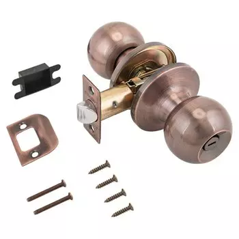 Защелка врезная, Стандарт, 607 BK AC, 9868, с фиксатором, медь