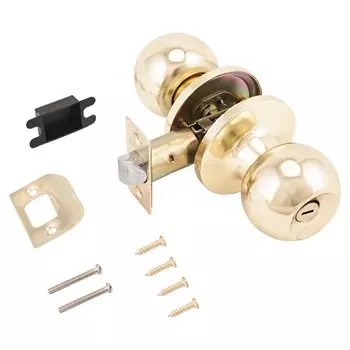 Защелка врезная, Стандарт, 607 BK GP, 9871, с фиксатором, золото