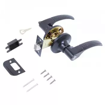 Защелка врезная, Стандарт, 8510 BK BL, 13394, с фиксатором, черная