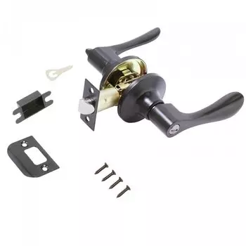 Защелка врезная, Стандарт, 8531 BK BL, 13405, с фиксатором, черная