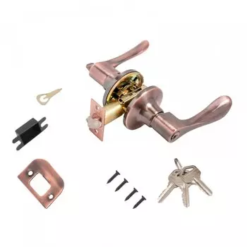 Защелка врезная, Стандарт, 8531 ET AC, 13397, с фиксатором, с ключом, медь