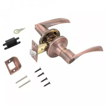 Защелка врезная, Стандарт, 8901 BK AC, 10136, с фиксатором, медь