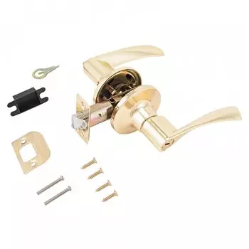 Защелка врезная, Стандарт, 8901 BK PB, 10137, с фиксатором, золото