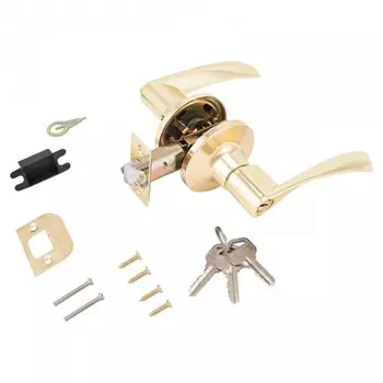 Защелка врезная, Стандарт, 8901 ET PB, 10129, с фиксатором, с ключом, золото