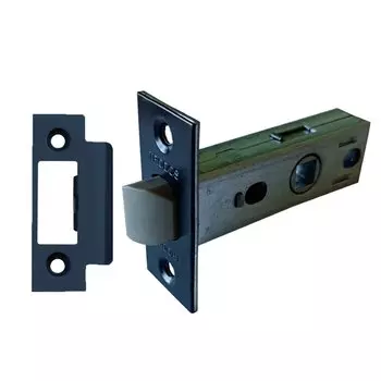 Защелка врезная, Trodos, 6-45, 206052, язычок пластиковый, без фиксации, черный матовая