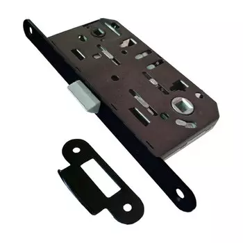 Защелка врезная, Trodos, CD600WC, 202212, язычок пластиковый, с фиксацией, под пов. ручку, черный матовая