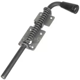 Засов с пружиной, ригель круглый, Домарт, 300 мм, черный