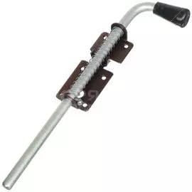 Засов с пружиной, ригель круглый, Домарт, 400 мм, античная медь