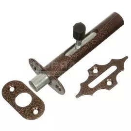 Засов врезной, ригель круглый, Делга, 00007018, медь