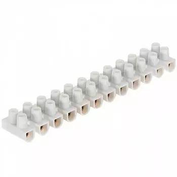 Зажим винтовой, полиэтилен, белый, 12 пар, GZV-15-12-W, 15 А, General Lighting Systems, 475404